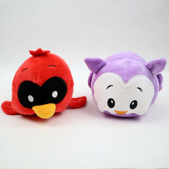 Two 7 Inch Bun Bun Stacking Plushes Purple Barn Owl & Red Bird Cardinal 2017 - Picture 2 of 11